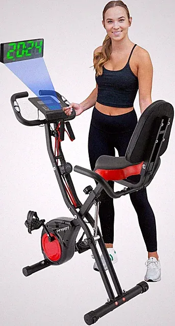 3-IN-1 Exercise Bike W/ Luminous Digits Display Folding Stationary Bikes Home