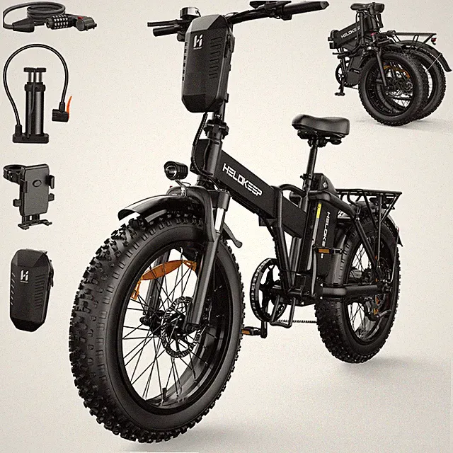 750W Motor Electric Folding bike 20" Fat Tires 48V 25Ah City bike for Adults