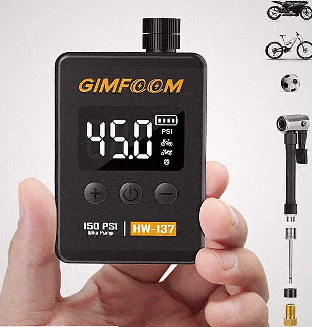 GIMFOOM 150PSI Bike Pump, Bicycle Pump with Digital Pressure Gauge, Electric NEW