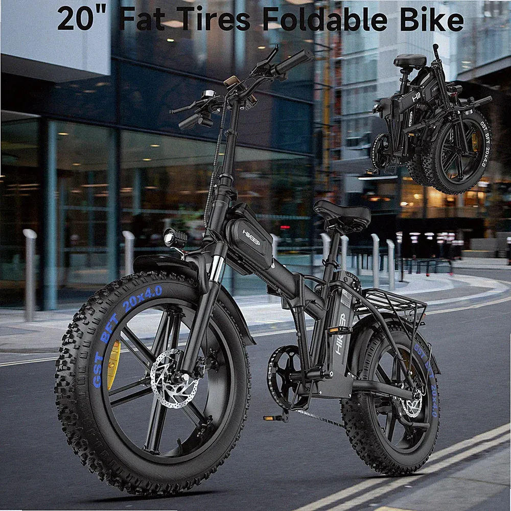 Hikeep Folding E-Bike 48V 25AH Fat Tire Electric Bike Adjustable Seat bike Adult