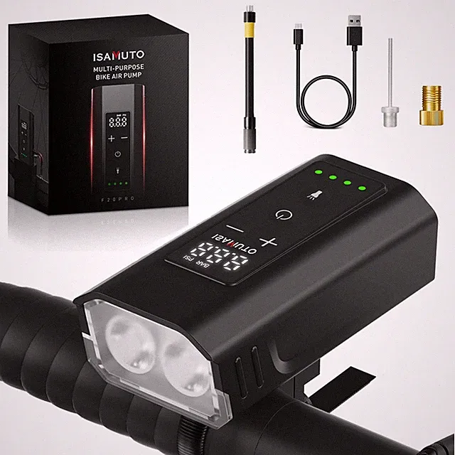 ISAMUTO Mini Bike Air Pump Portable 150PSI Fast Inflate Electric Bike Tire Pump