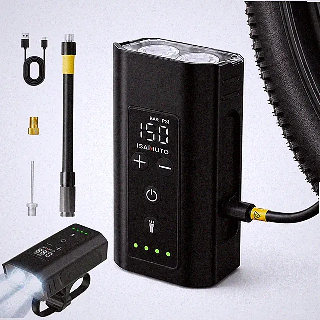 ISAMUTO Mini Bike Pump with Gauge Portable 150PSI Fast Inflate for MTB Road Bike
