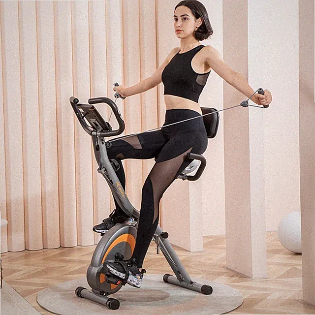Leikefitness Folding Recumbent Bike LCD Monitor Cardio Cycling Exercise Bike