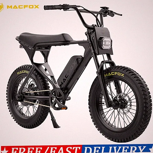 Macfox X1S Electric Bike 750W Peak Power Top Speed 20mph 48V 10.4Ah 20" Fat Tire