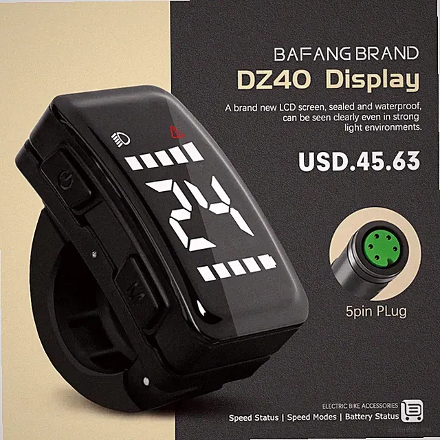 Mini DZ40 Display 24/36/48V Ebike Intelligent LCD Screen 5PIN Female Waterproof