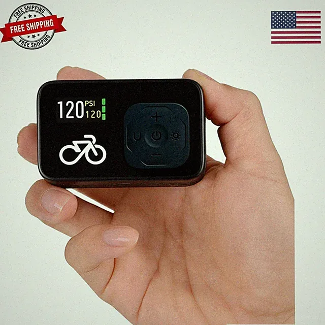 Mini Electric Bike Pump with Digital Gauge, 120 PSI, Auto Shutoff at the Sele...