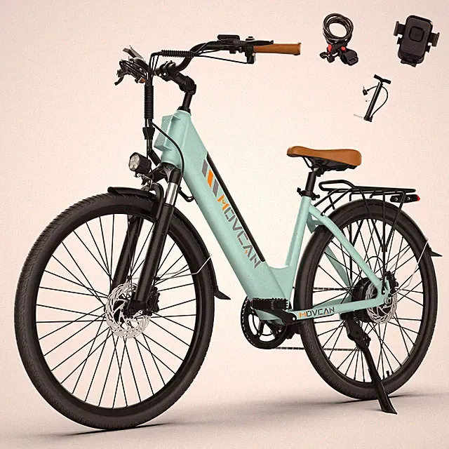 MOVCAN V80 26" Electric City Bike 1000W 28MPH 48V 13Ah Max 30Miles for Adults