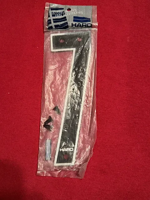 NOS HARO TECH DIGITAL DISPLAY PANEL NUMBER 7 OLD SCHOOL BMX PLATE FLO PUSH PIN