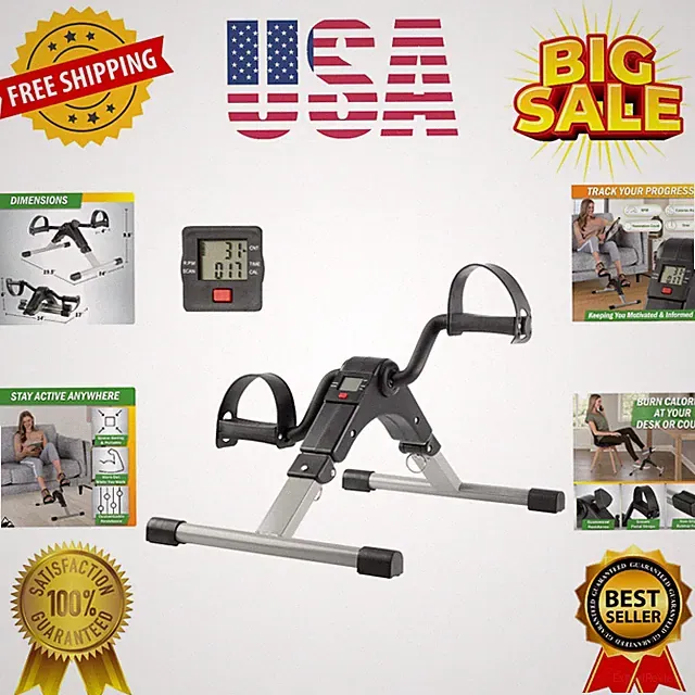 Under Desk Exercise Bike Pedal Exerciser – Mini Stationary Cycle with Adjusta...