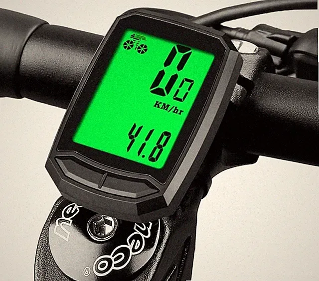 Waterproof Wireless Bicycle Speedometer with Large LCD & Multi-Function Display