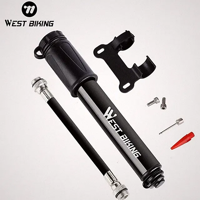 WEST BIKING 100PSI Mini Bike Pump Aluminum Presta Schrader Tire Inflator MTB