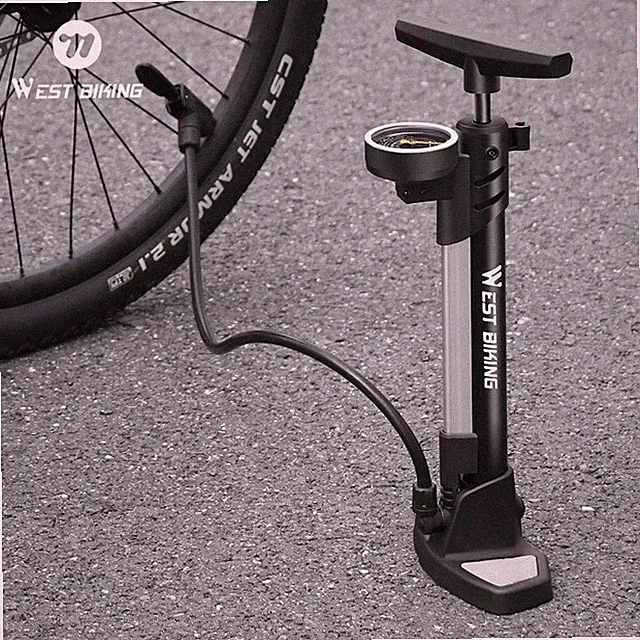 WEST BIKING Bicycle Floor Pump Bike Tire Pump Ball Inflator with Gauge 160PSI