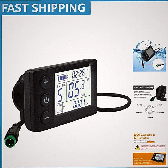 Wireless Waterproof LCD Speedometer for Electric Bikes - Easy Handlebar Install